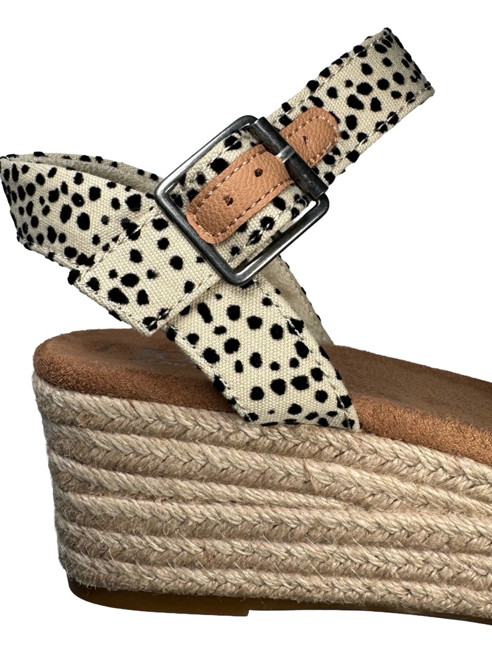 TOMS Womens Audrey Espadrille Wedge Platform Sandals Animal Print 9M Boho - Picture 7 of 10